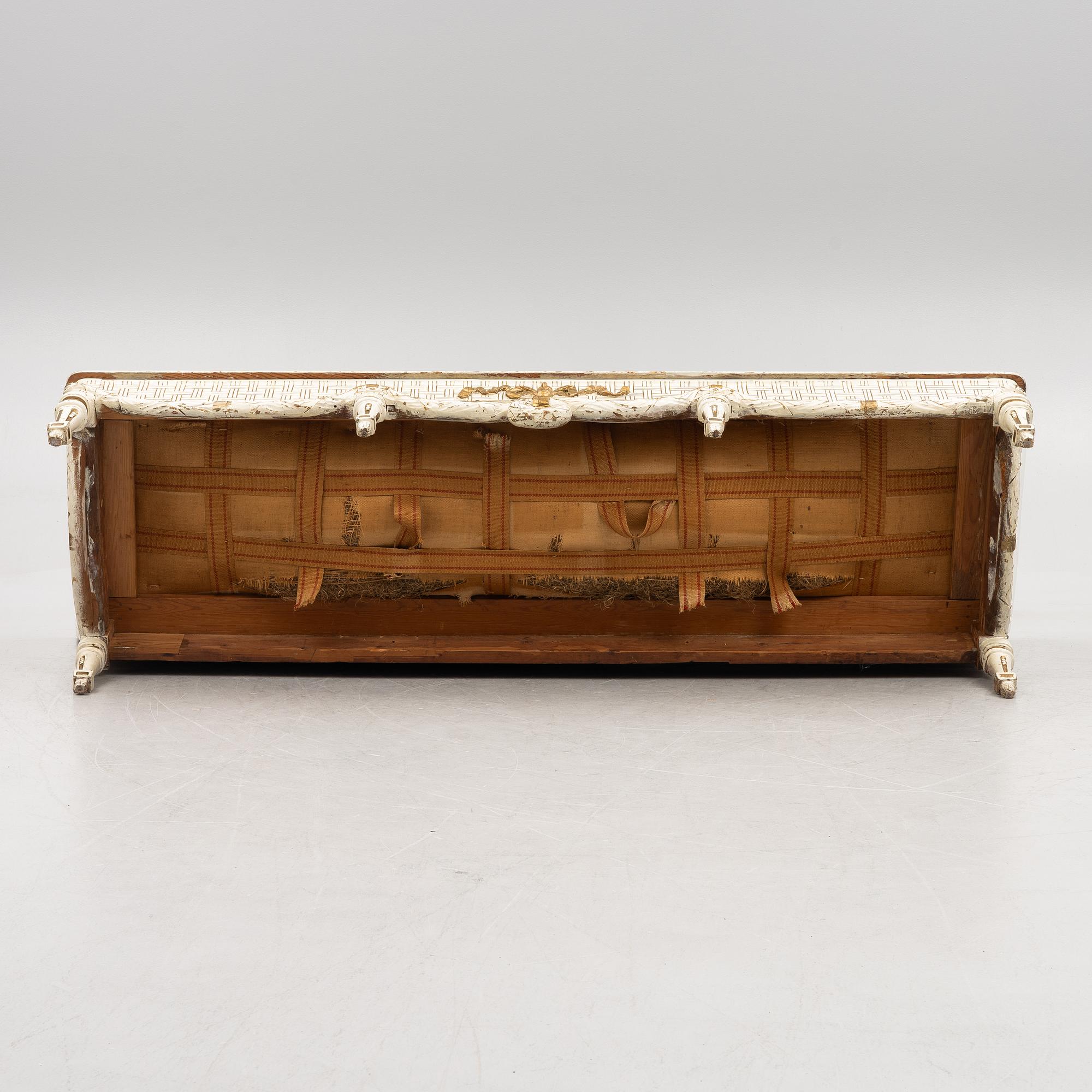 A Gustavian sofa, later part 18th century.