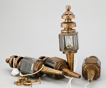 VÄGGLYKTOR, 4 st, koppar, 1900-tal.