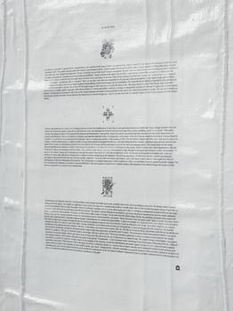Veit Laurent Kurz, "Untitled #4 (Flag of Time Text Painting)".