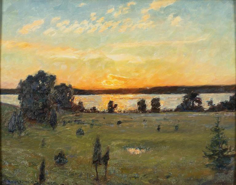 Gottfrid Kallstenius, Solnedgång över Vivassen från Nyslätt, Källvik.