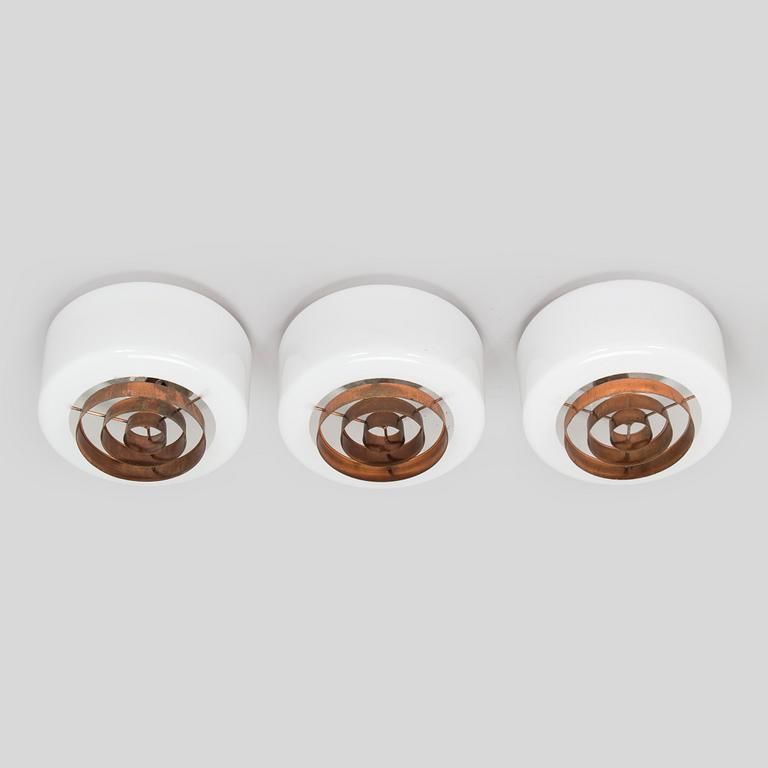 Paavo Tynell, A set of three mid 20th century ceiling lights 'A2-7' for Idman.