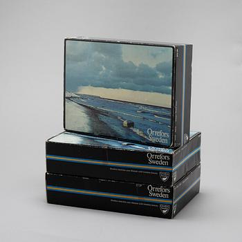 SIMON GATE, glas, 12 st, "Salut", Orrefors, 1900-tal.