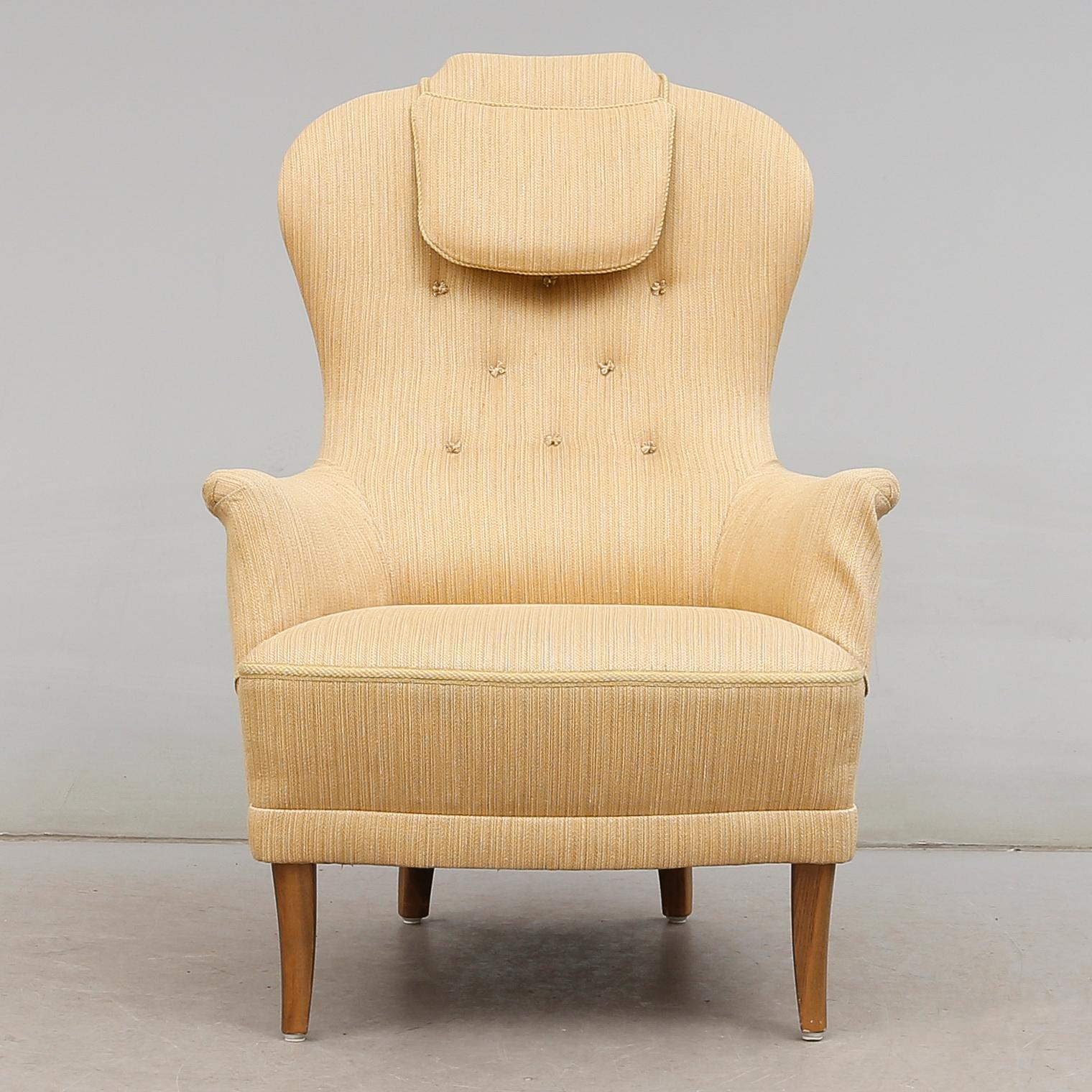 FÅTÖLJ, "Farmor", Carl Malmsten, OH Sjögren, 1900-talets andra hälft.