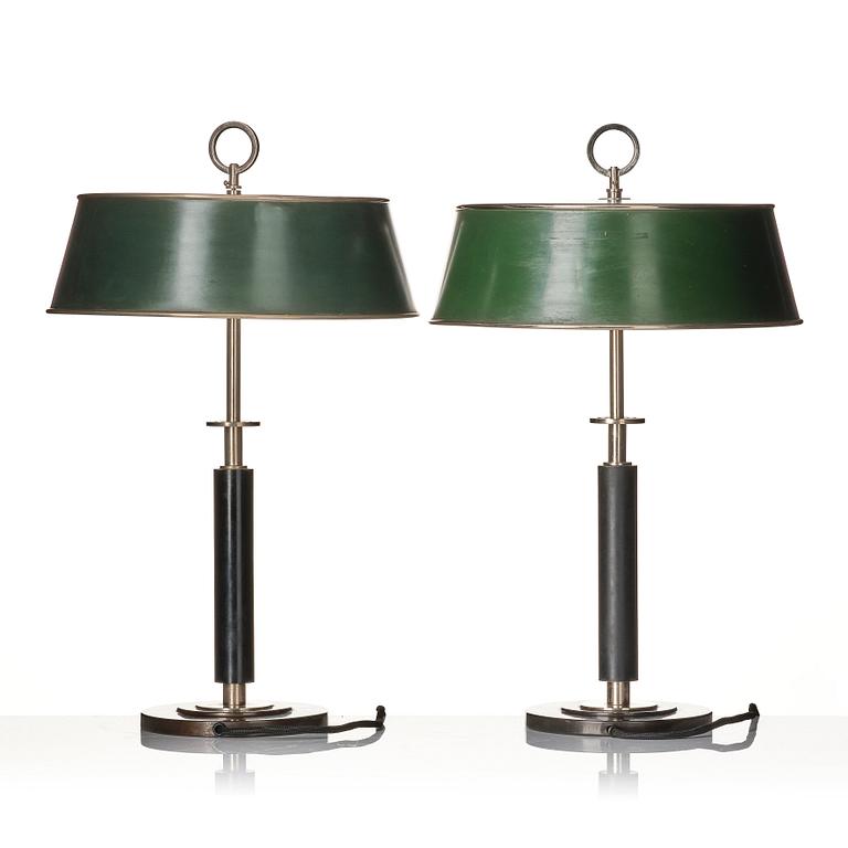 Erik Tidstrand, a pair of table lamps, model "27524", Nordiska Kompaniet, 1920-30s.