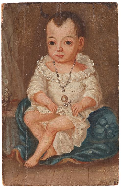 UNKNOWN ARTIST, 18Th Century. Child with rattle.