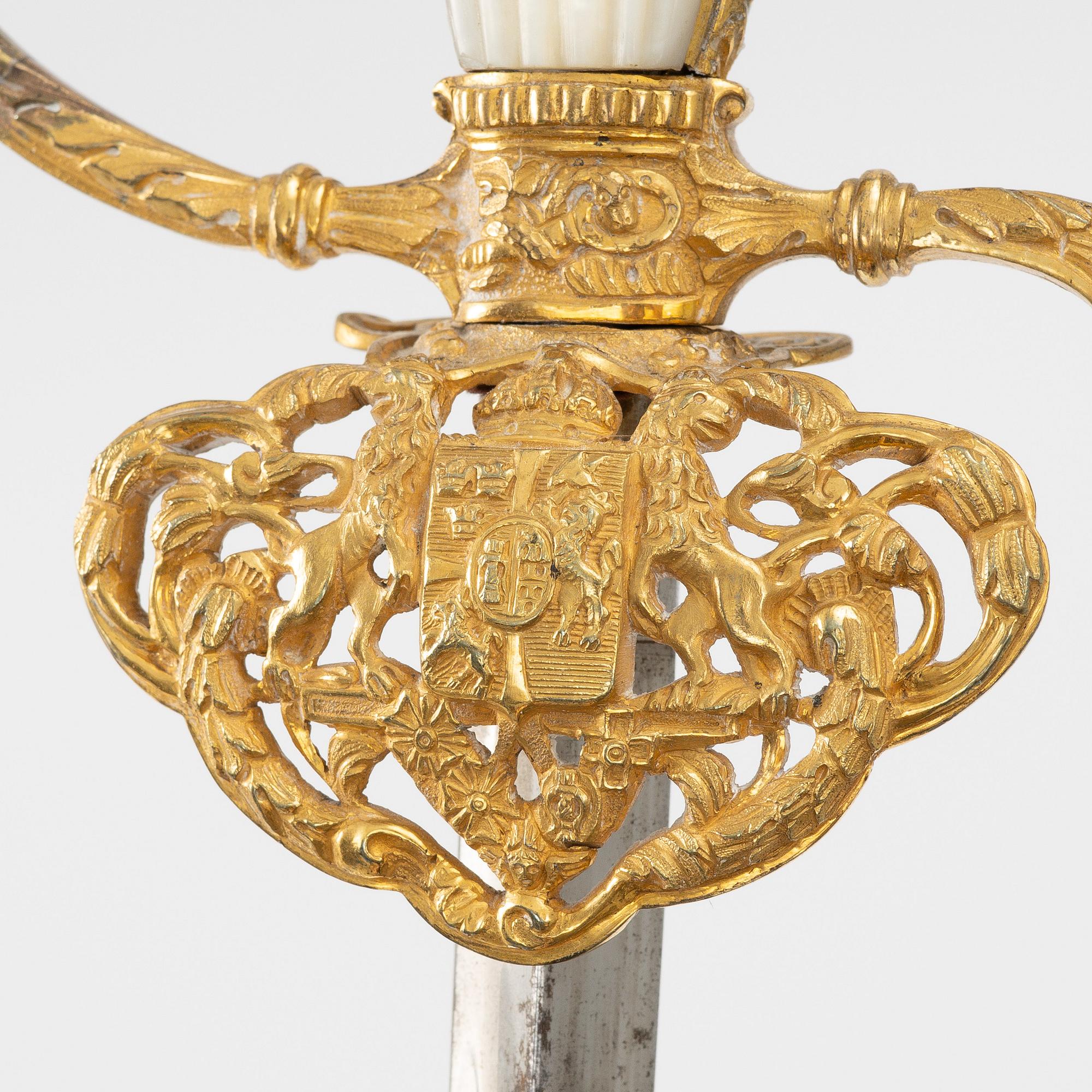 Official's sword, Swedish, 19th century, with scabbard.