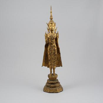 SKULPTUR, förgylld metall, möjligen Thailand, 1800/1900-tal.