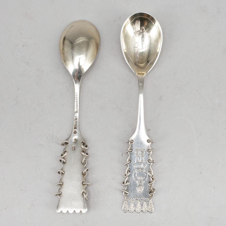 PARTI SILVER, 9 delar, bland annat Fritz Olsson, Luleå, 1952, vikt ca 322 g.