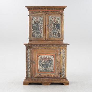 A painted cabinet, 18th Century.