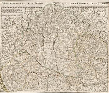 MAP,"Carte Particuliere de la Hongrie de la Transilvanie de la Croatie et de la Sclavonie. Dated 1717.".