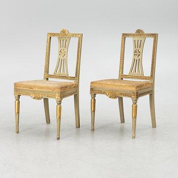 Ten Gustavian style chairs, Sweden, first half of the 20th century.
