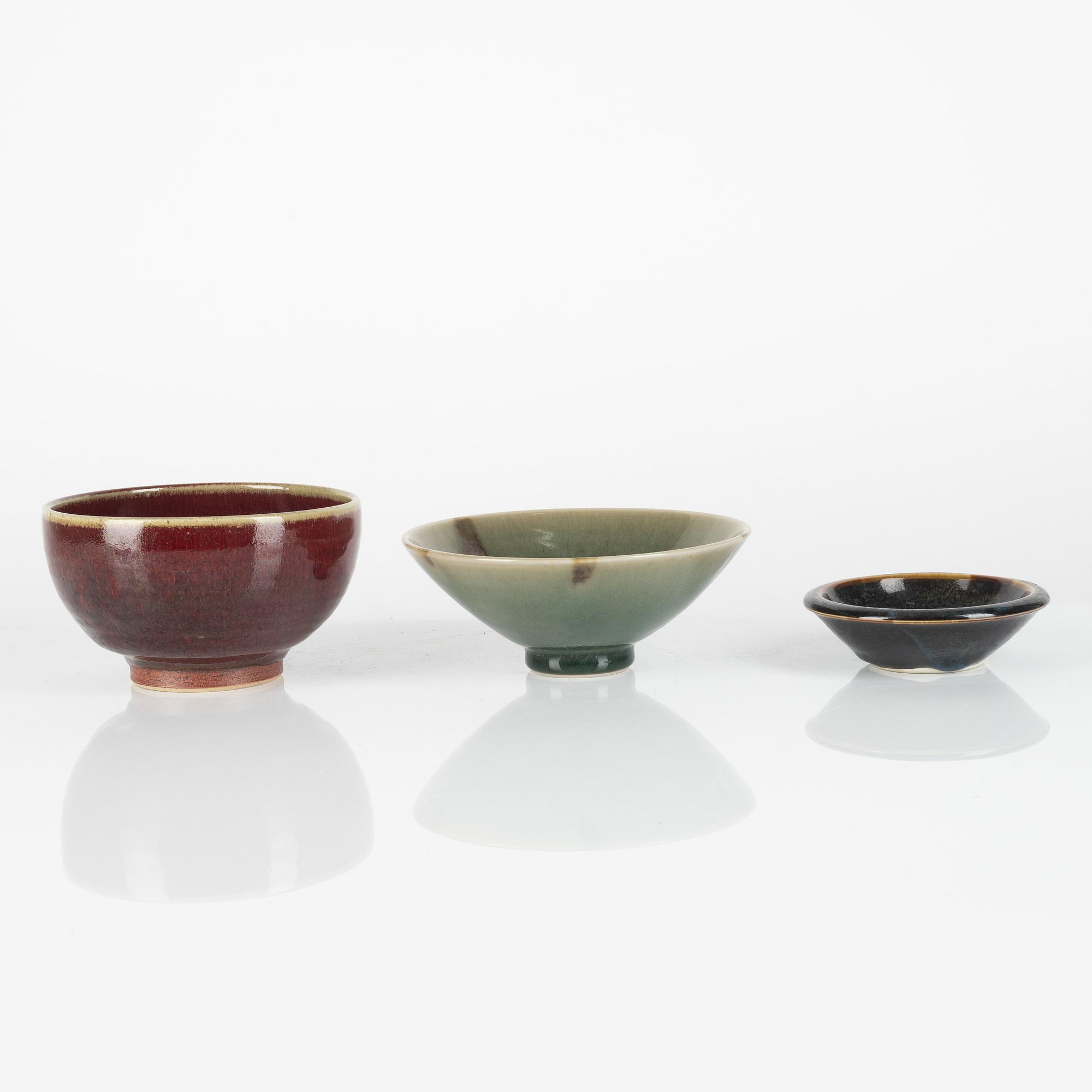 Tomas Anagrius, one dish and three bowls,  second half of the 20th century.
