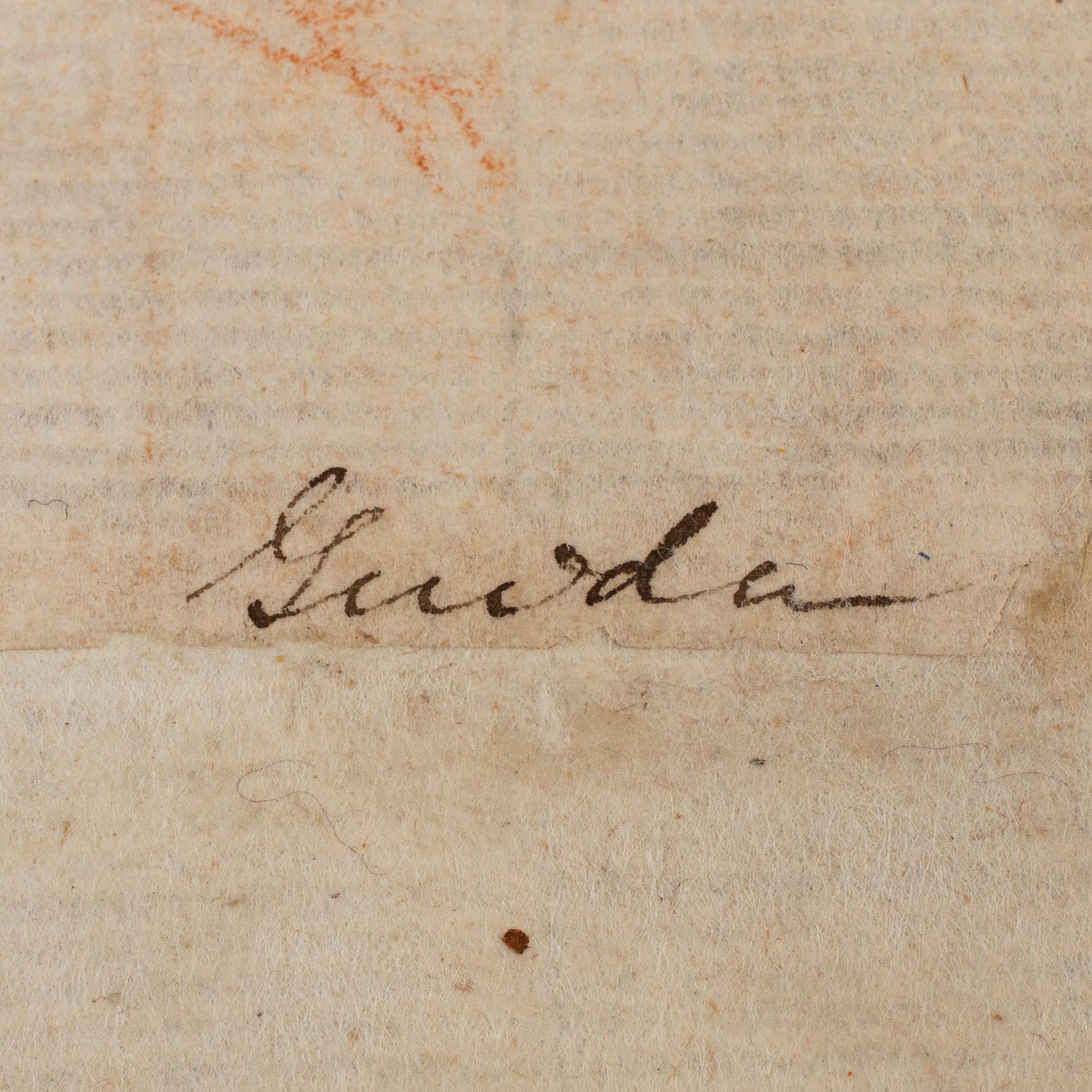 ITALIAN SCHOOL, first half 17th Century, attributed to Guido Reni (1585-1642), Brown ink, red chalk on paper.