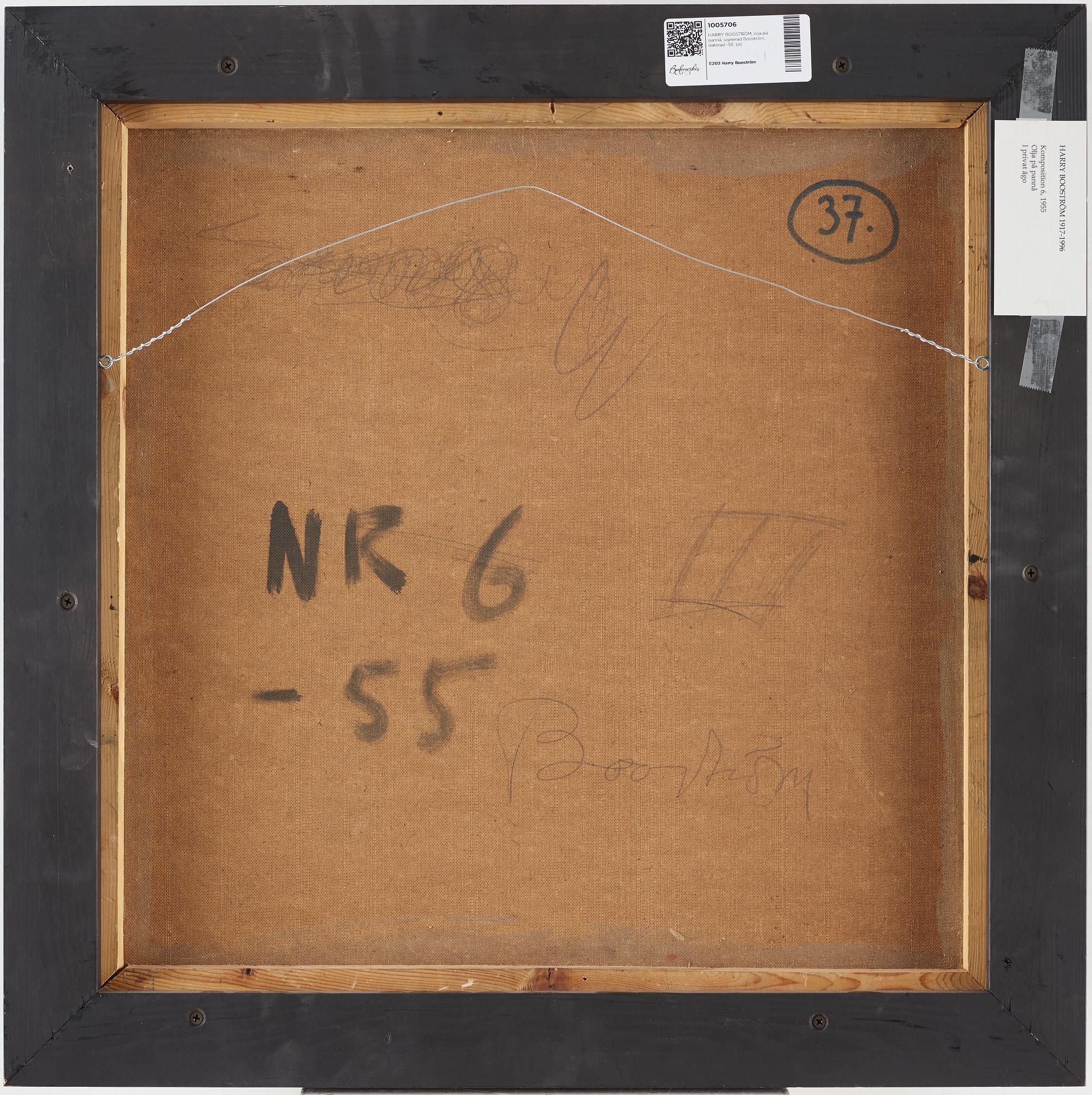 HARRY BOOSTRÖM, oil on panel, signed Booström, dated -55.