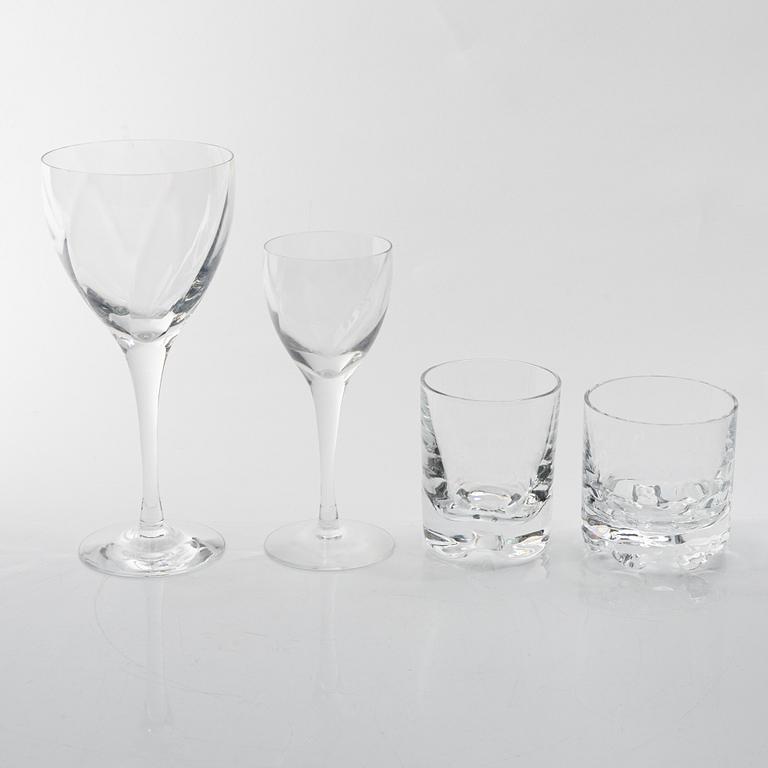 Bertil Vallien, 25 pieces of 'Chateau' glass, Kosta Boda, Sweden, and eight tumblers of different model.