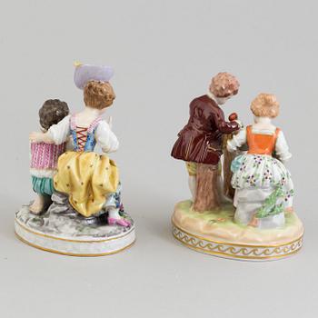 Two German porcelain groups of children, one by Potschappel, 20th Century.