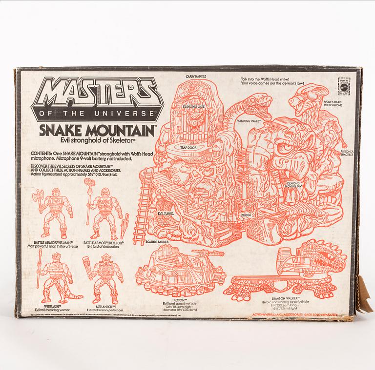 MASTERS OF THE UNIVERSE, Snake Mountain playset i förpackning, Mattel, 1983.