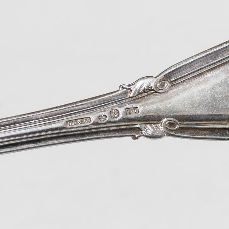 Bestickuppsättning, 25 delar, silver, modell "Greque", Lars Larsson & Co, Göteborg 1874.