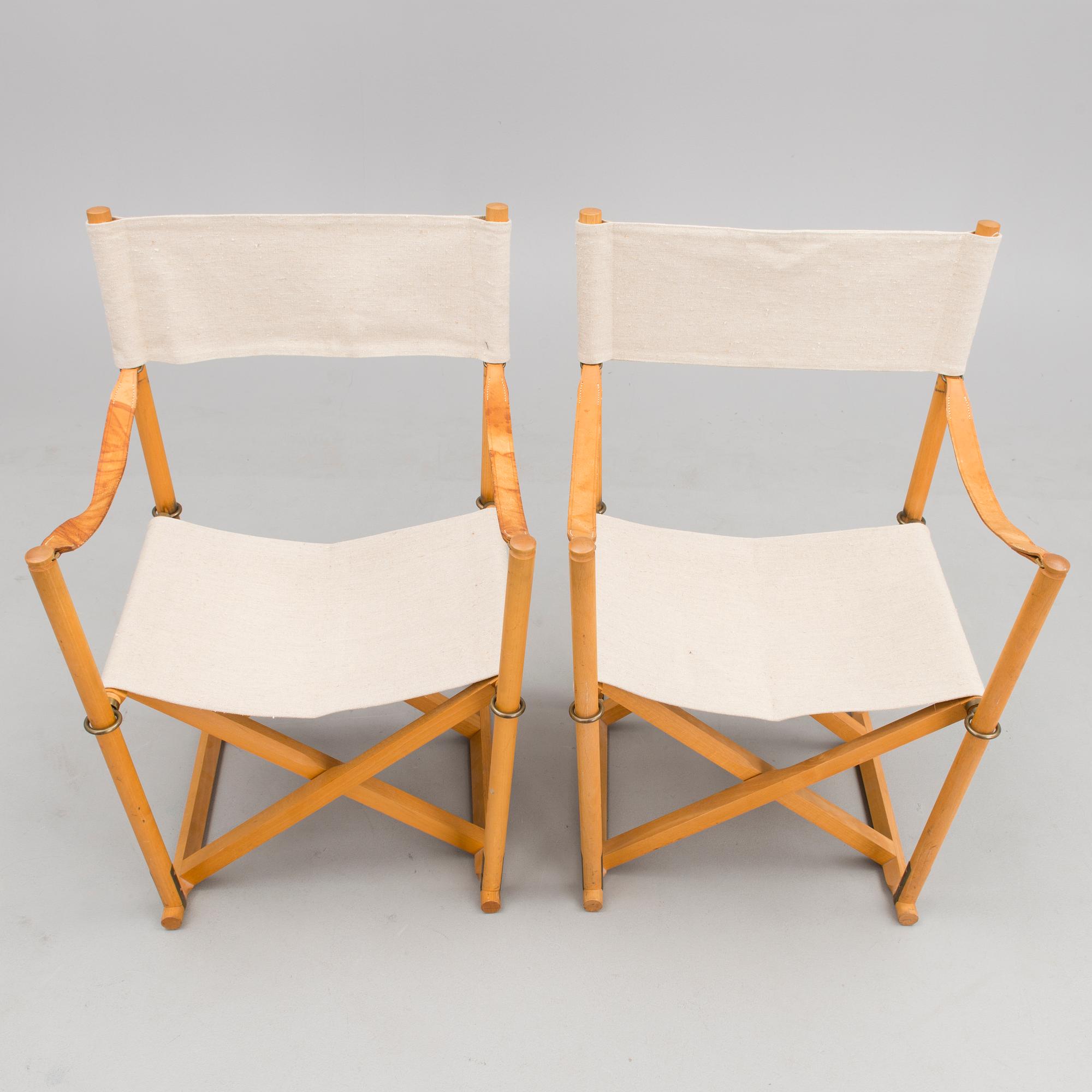 A pair of folding chairs for Interna, Denmark, late 20th Century.