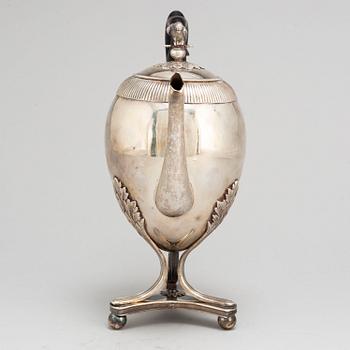 JOHAN CARLSSON, kaffekanna, silver, empire, Norrköping, 1822.