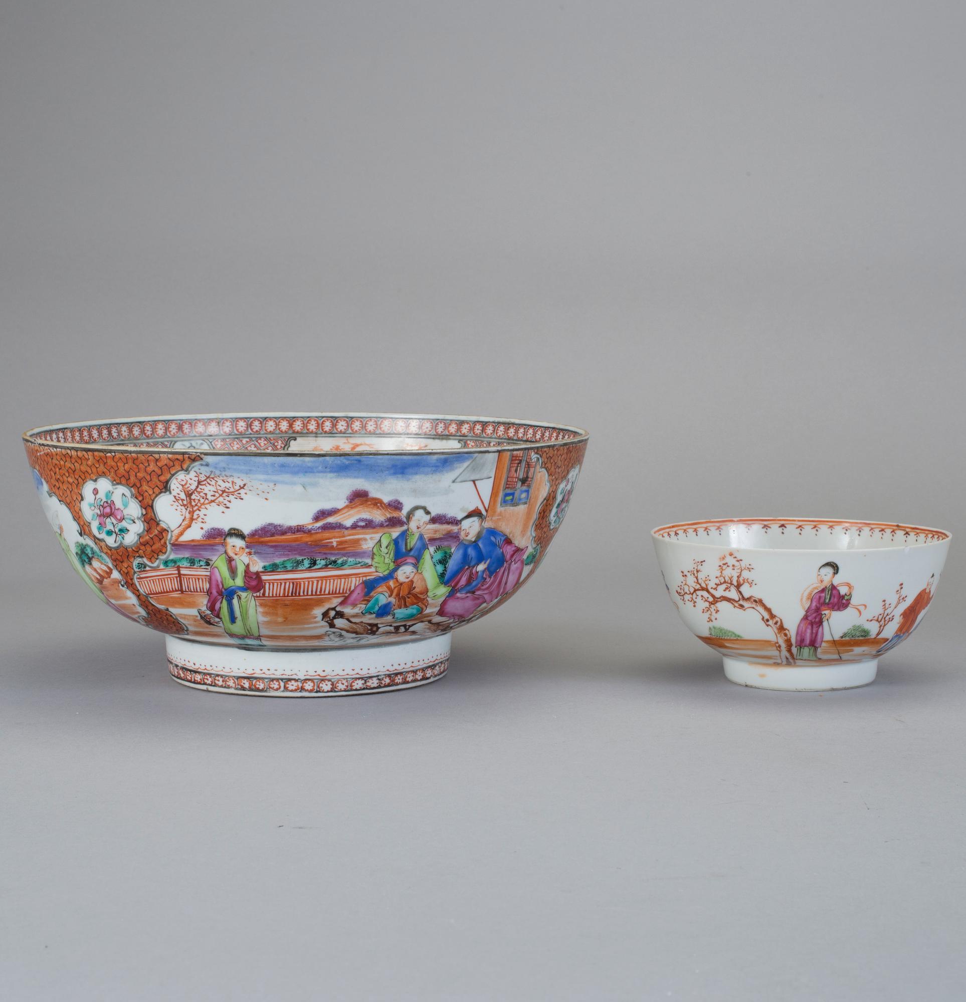 SKÅLAR, 2 st, kompaniporslin, sk Mandarinporslin, Kina, Qianlong (1736-95).