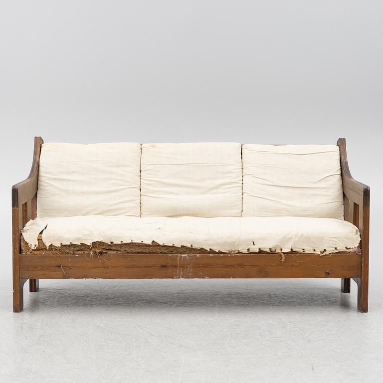 Carl Westman, a stained pine sofa, Sweden ca 1910.