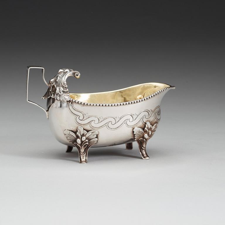 A Finnish 18th century parcel-gilt cream-jug, marks of Anders Hahnstedt, Uleåborg 1787.