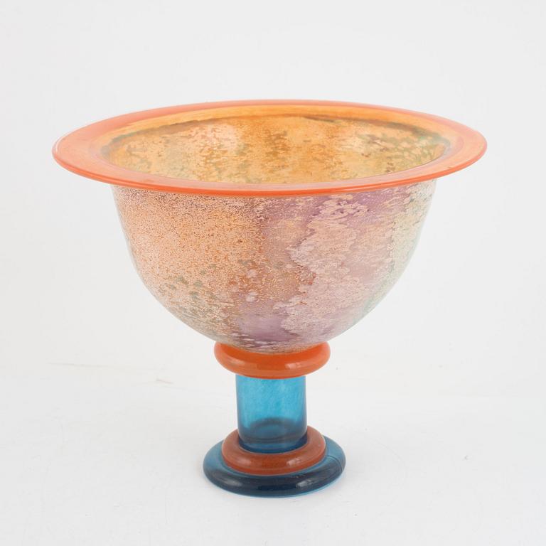 Kjell Engman, footed bowl, glass, Kosta Boda, not signed.