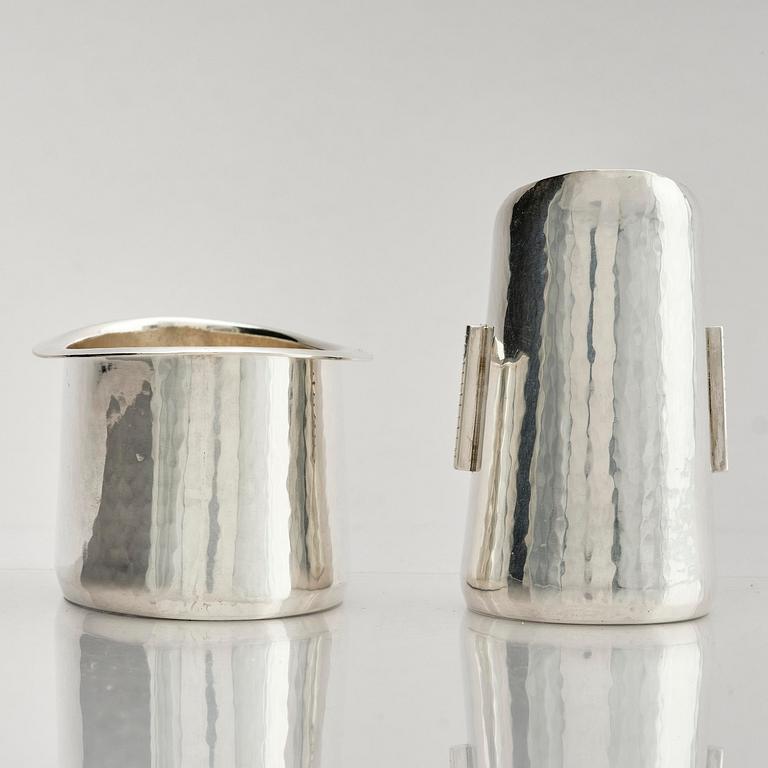 Ulf Trolle-Lindgren, a sterling silver three piece coffee set, Strömstad, Sweden 1967.