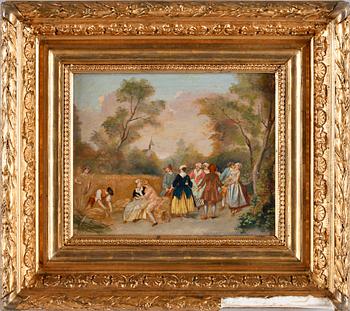 OKÄND KONSTNÄR, olja på pannå. 1800-talets slut.