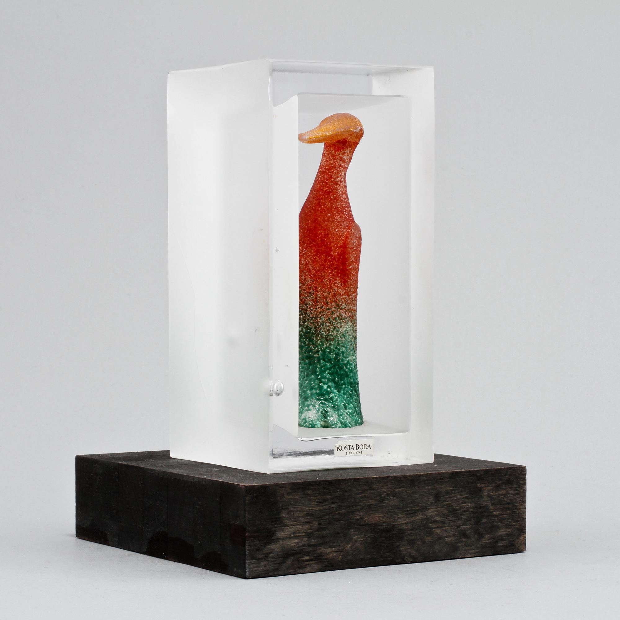 SKULPTUR, glas, Kjell Engman, Kosta Boda, ej signerad, 1900-talets andra hälft.