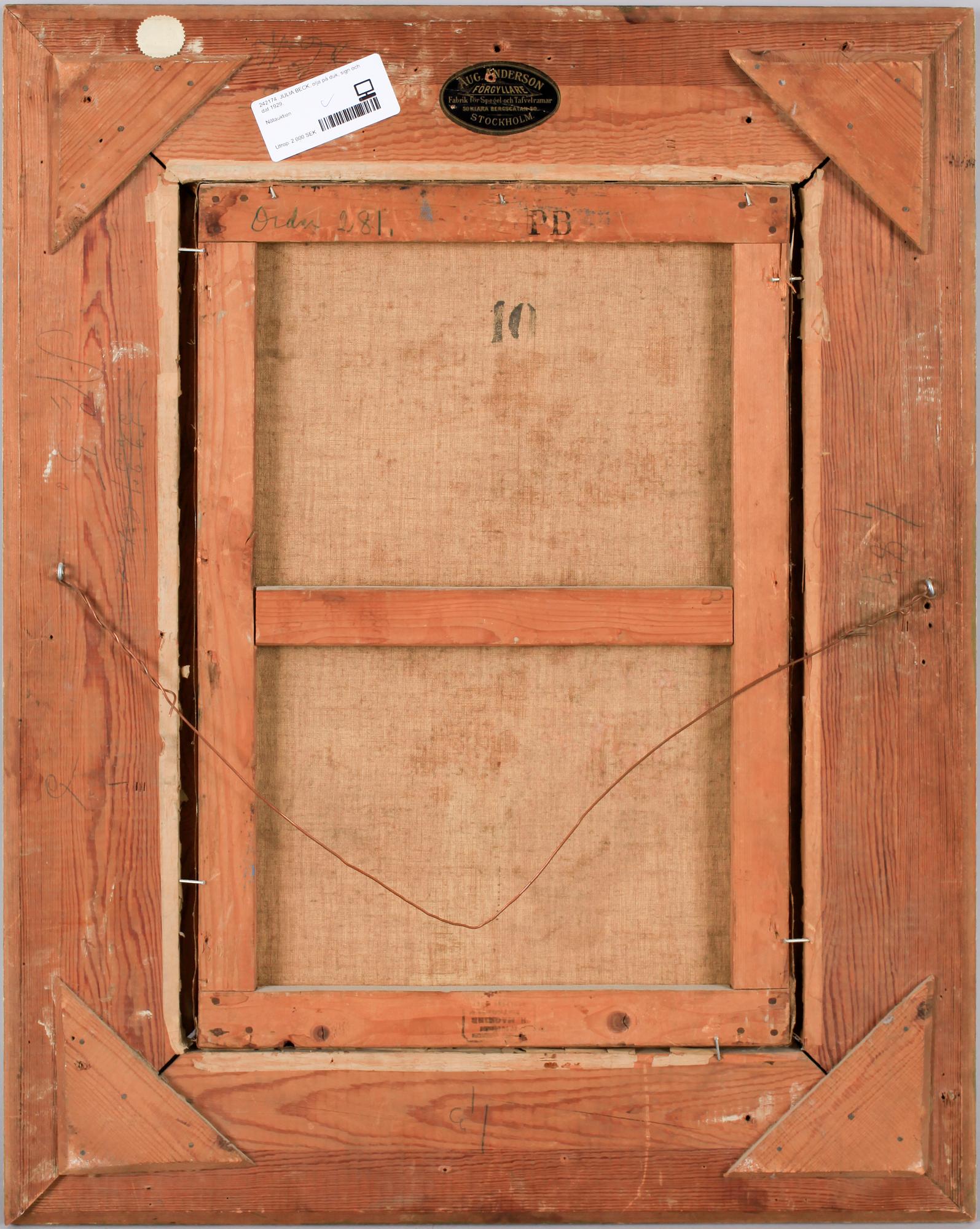 JULIA BECK, olja på duk, sign och dat 1929.