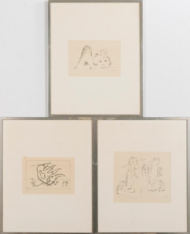 ESAIAS THORÉN, 3 kpl, litografeja, signeerattu ja päivätty E. Thorén 1935-38.