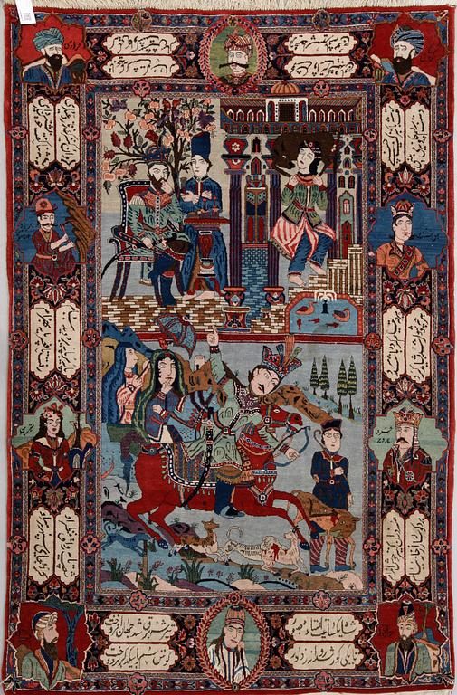 MATTA, old Keshan figural, ca 203 x 132 cm.