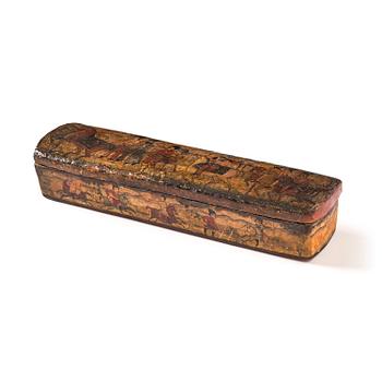 347. A Qajar papier-mâché polychrome lacquer box, Persia, first half of the 19th century.