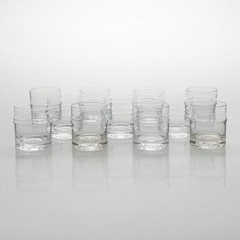 Timo Sarpaneva, set of 54 'Ripple' 2054 glasses for Iittala.