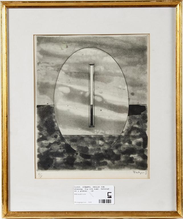 SCHANTZ, PHILIP VON, etsning. Sig och numr. Daterad -66 i plåten.