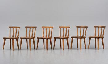 Axel Einar Hjorth, stolar, sex stycken, "Utö", Nordiska Kompaniet, 1930-tal.