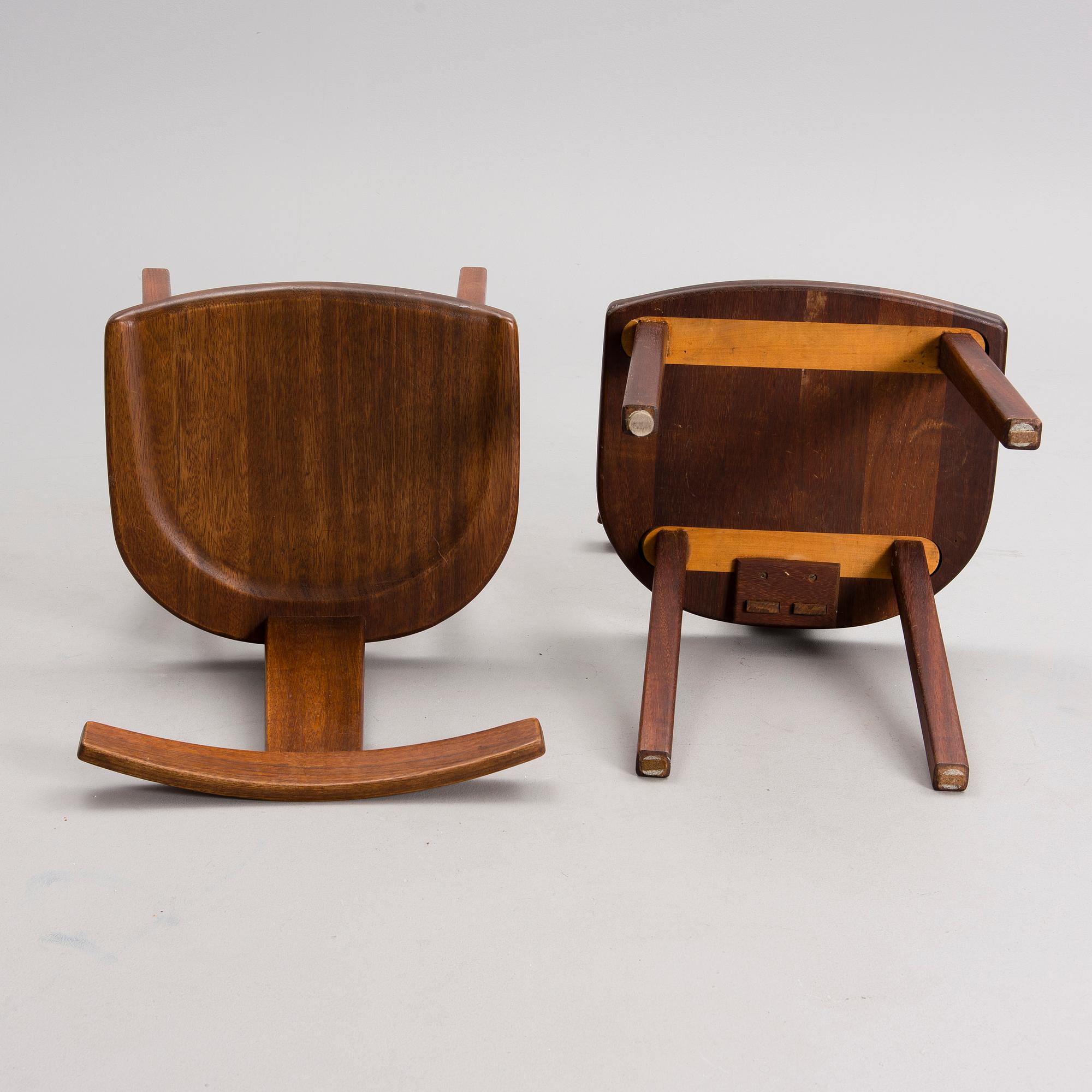 OLAVI HÄNNINEN, THREE CHAIRS. "T-chair" for Huonekalu Mikko Nupponen Oy, 1950s.