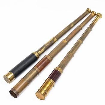 Three telescopes, 19th and 20th century.