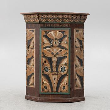 Corner cabinet, folk art, dated 1794.