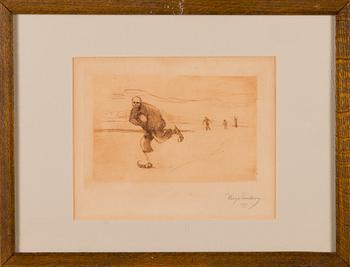 Hugo Simberg, DÖDEN PÅ SKRIDSKOR.