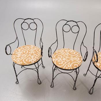 A set of four Grytgöl metal garden chairs mid 1900s.