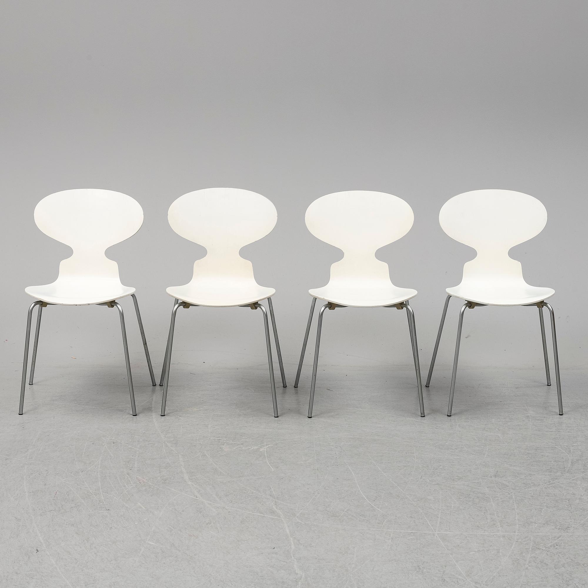 ARNE JACOBSEN, four 'Myran' chairs, Fritz Hansen, 1970.