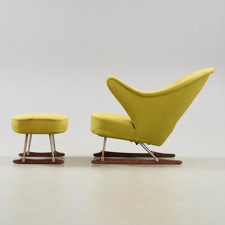 Børge Mogensen, an easy chair with ottoman, Tage M Christensen & Co, Denmark 1950's.