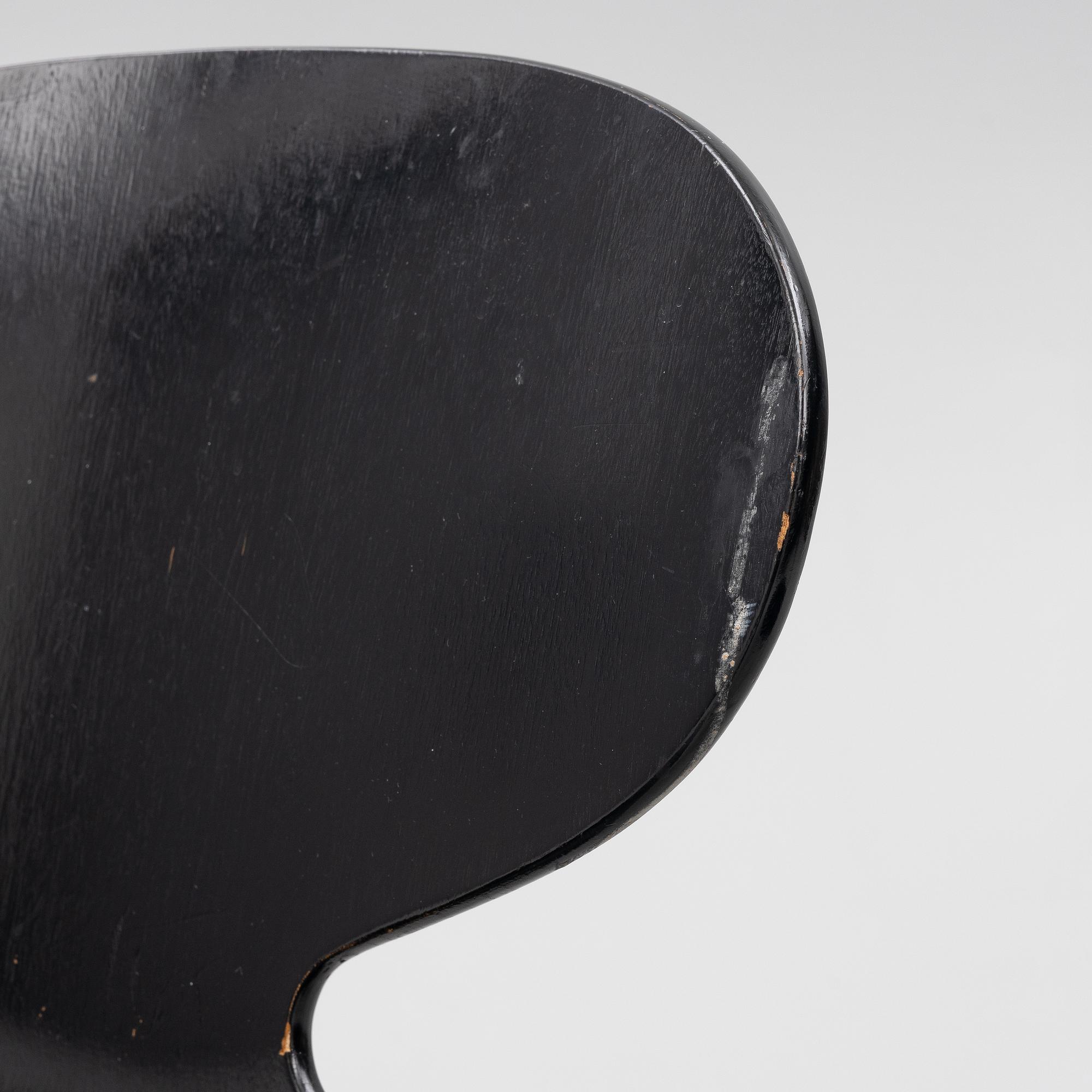 Arne Jacobsen, chairs, 4 pcs, "Ant", Fritz Hansen, Denmark, second half of the 20th century.