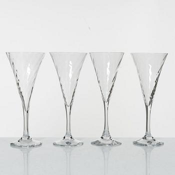 Gunnar Cyrén, 17 champagne flutes, 'Helena', Orrefors.