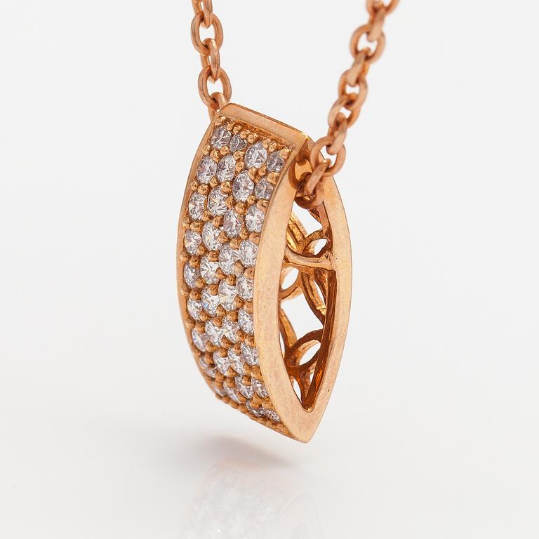 KAULAKORU, 18K punakulta, timantteja n. 0.61 ct yht.