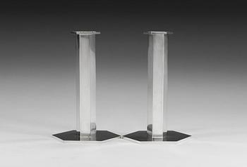 A pair of Wiwen Nilssom sterling candlesticks, Lund 1963.