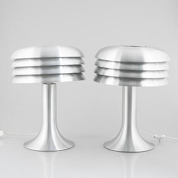 Hans-Agne Jakobsson, a pair of model BN-26 table lamps, Markaryd, Sweden, end of the 20th century.